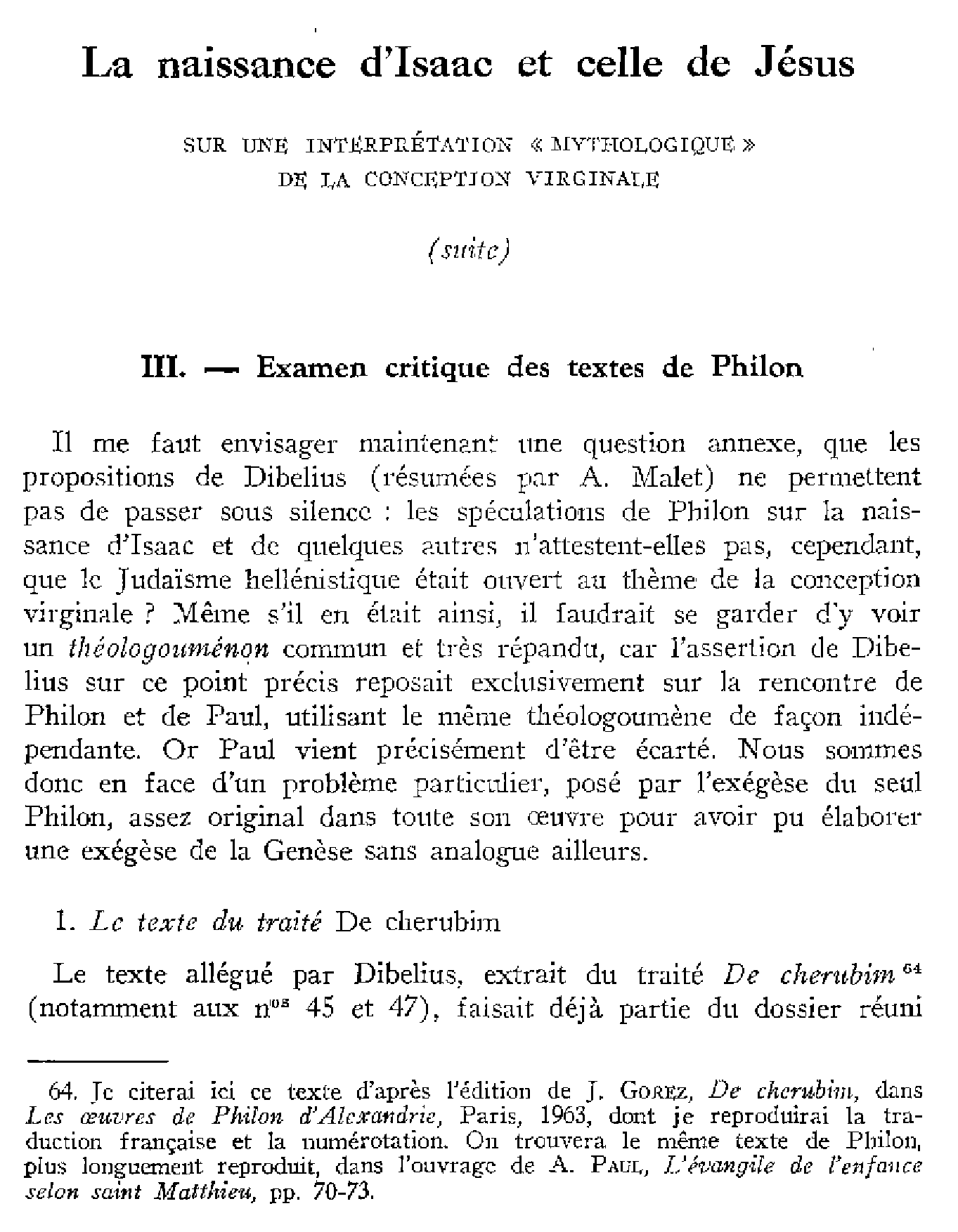 La naissance d'Isaac et celle de Jésus. Sur une interprétation «mythologique» de la conception virginale (suite)