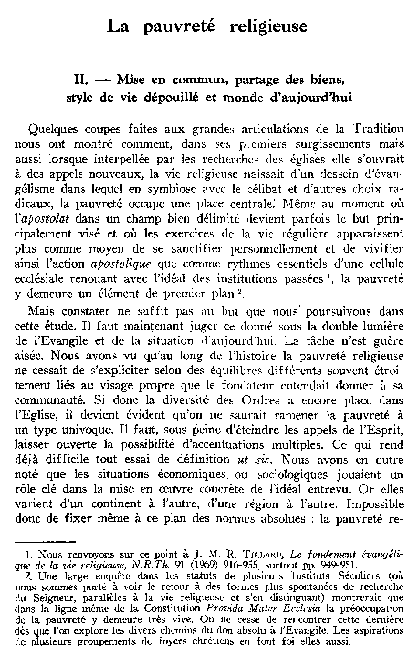 La pauvreté religieuse (suite)