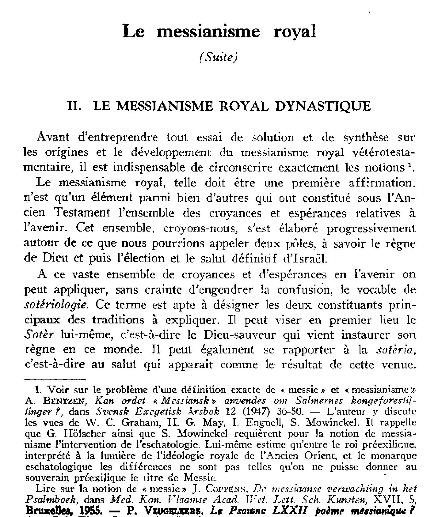 Le messianisme royal (II). Dynastique