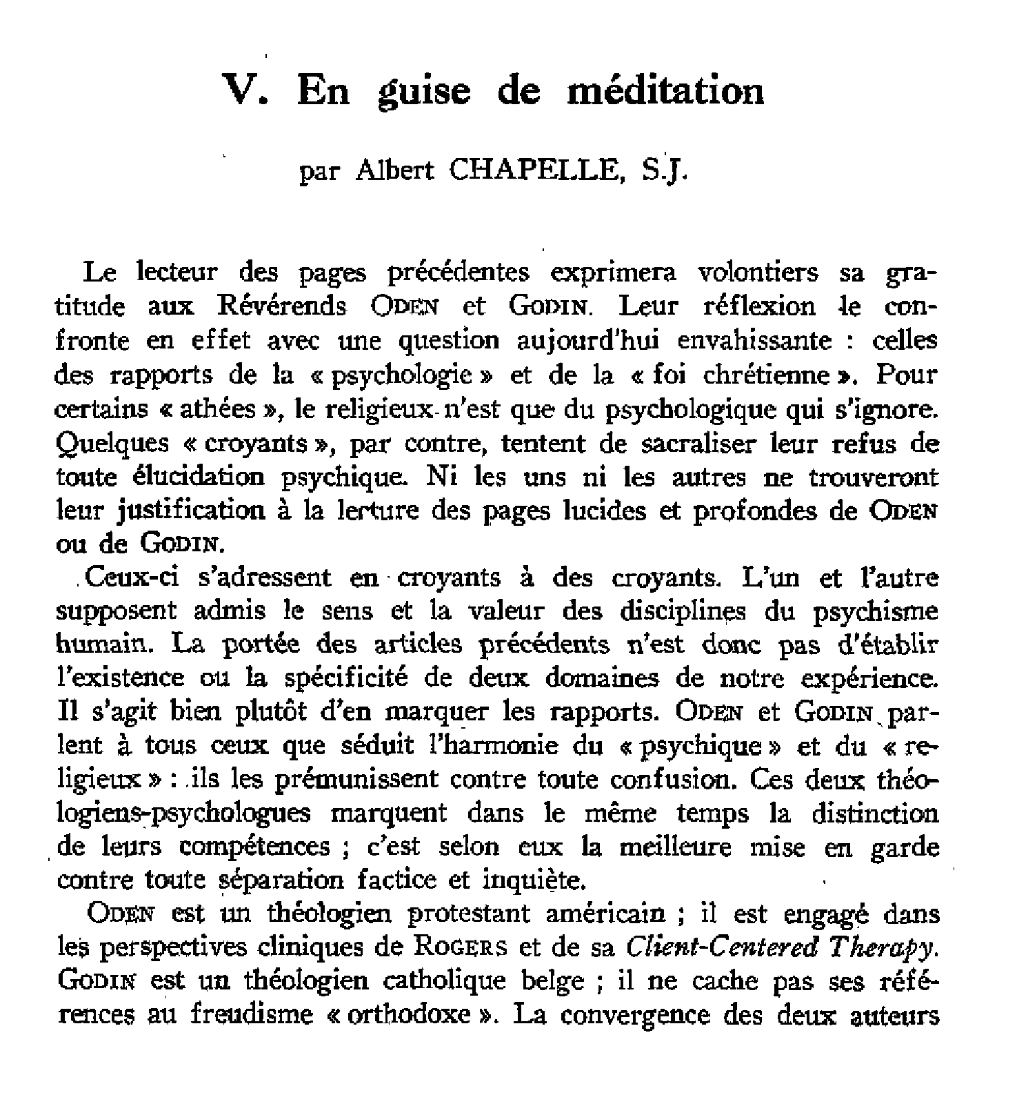 En guise de méditation