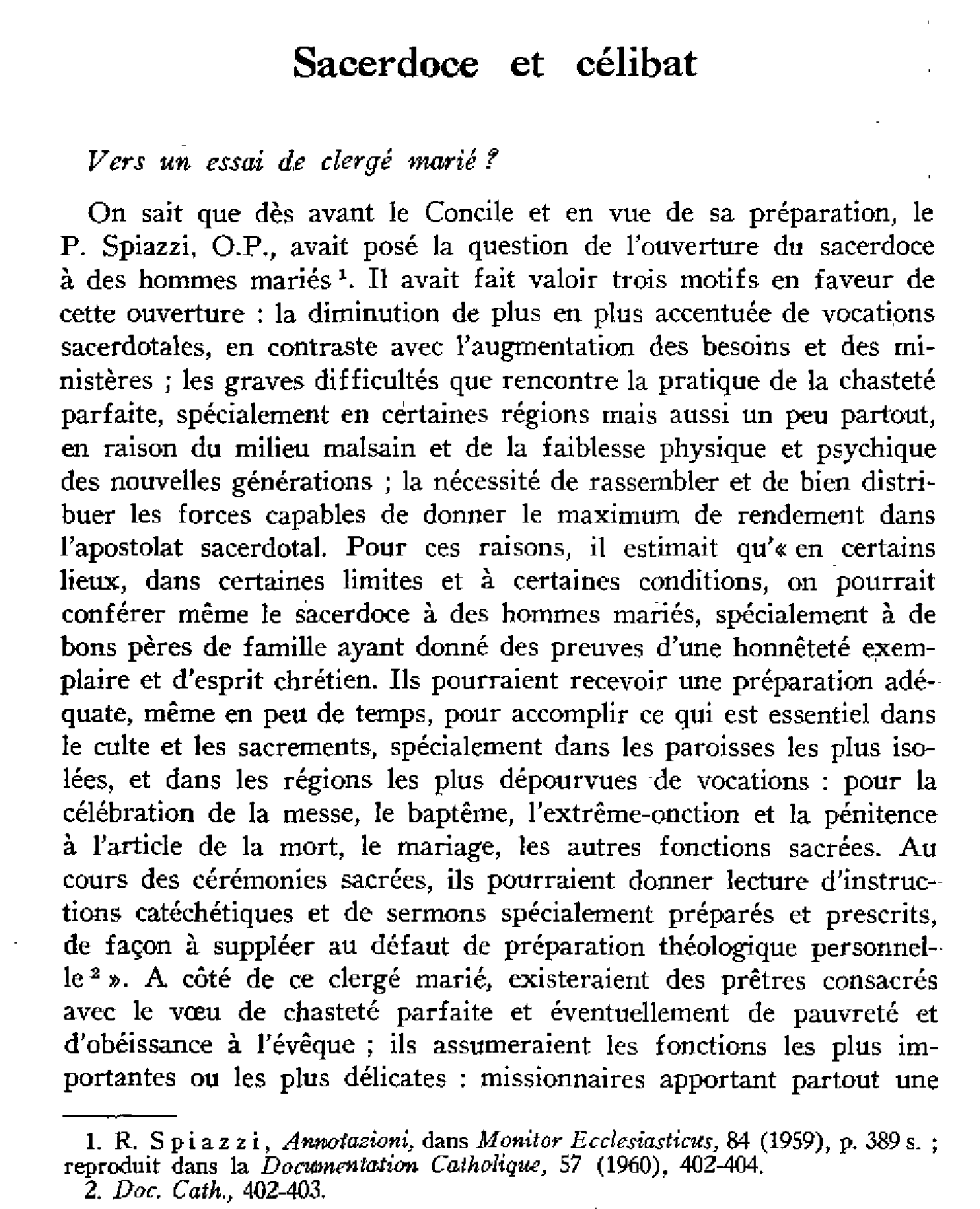 Sacerdoce et célibat