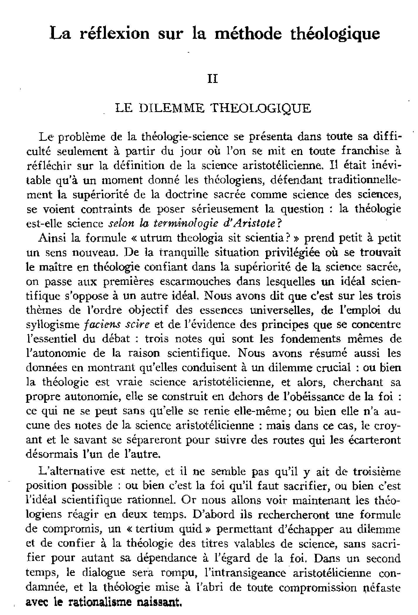 La réflexion sur la méthode théologique. II