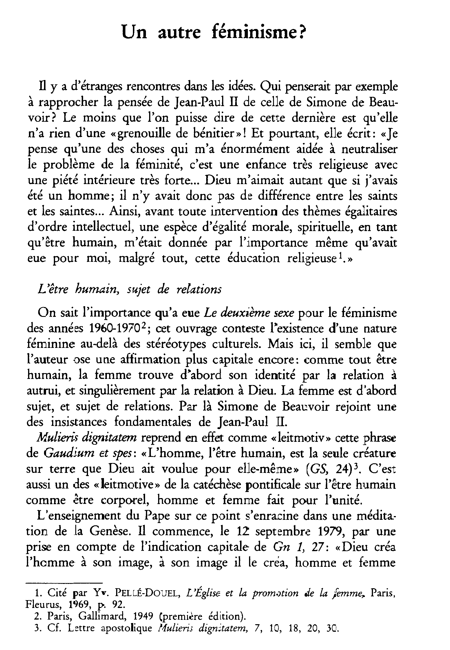 Un autre féminisme?