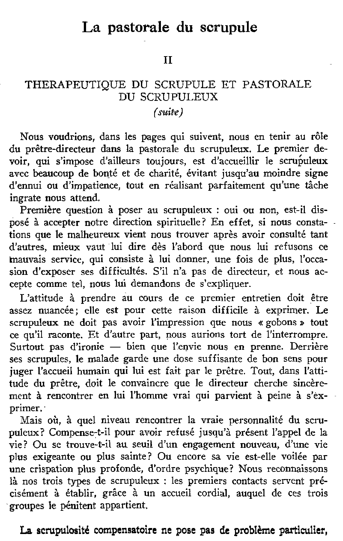 La pastorale du scrupule. II