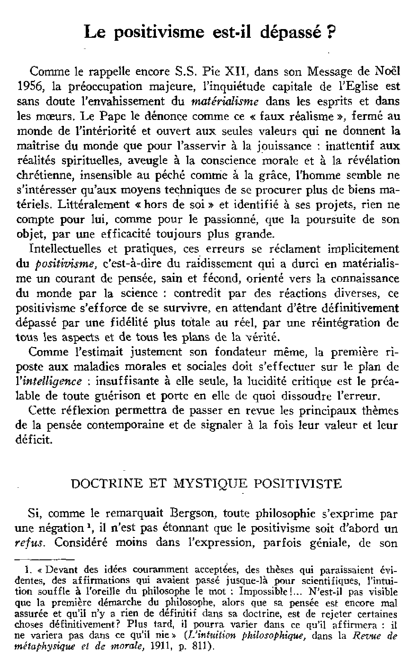 Le positivisme est-il dépassé ?