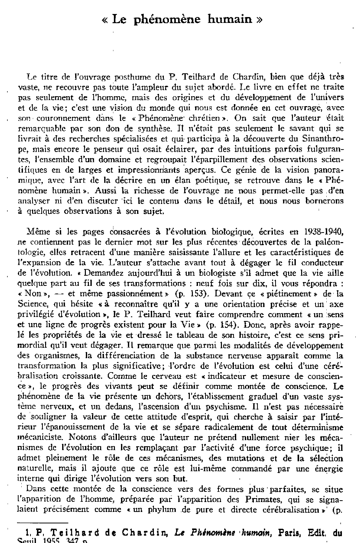 Le phénomène humain