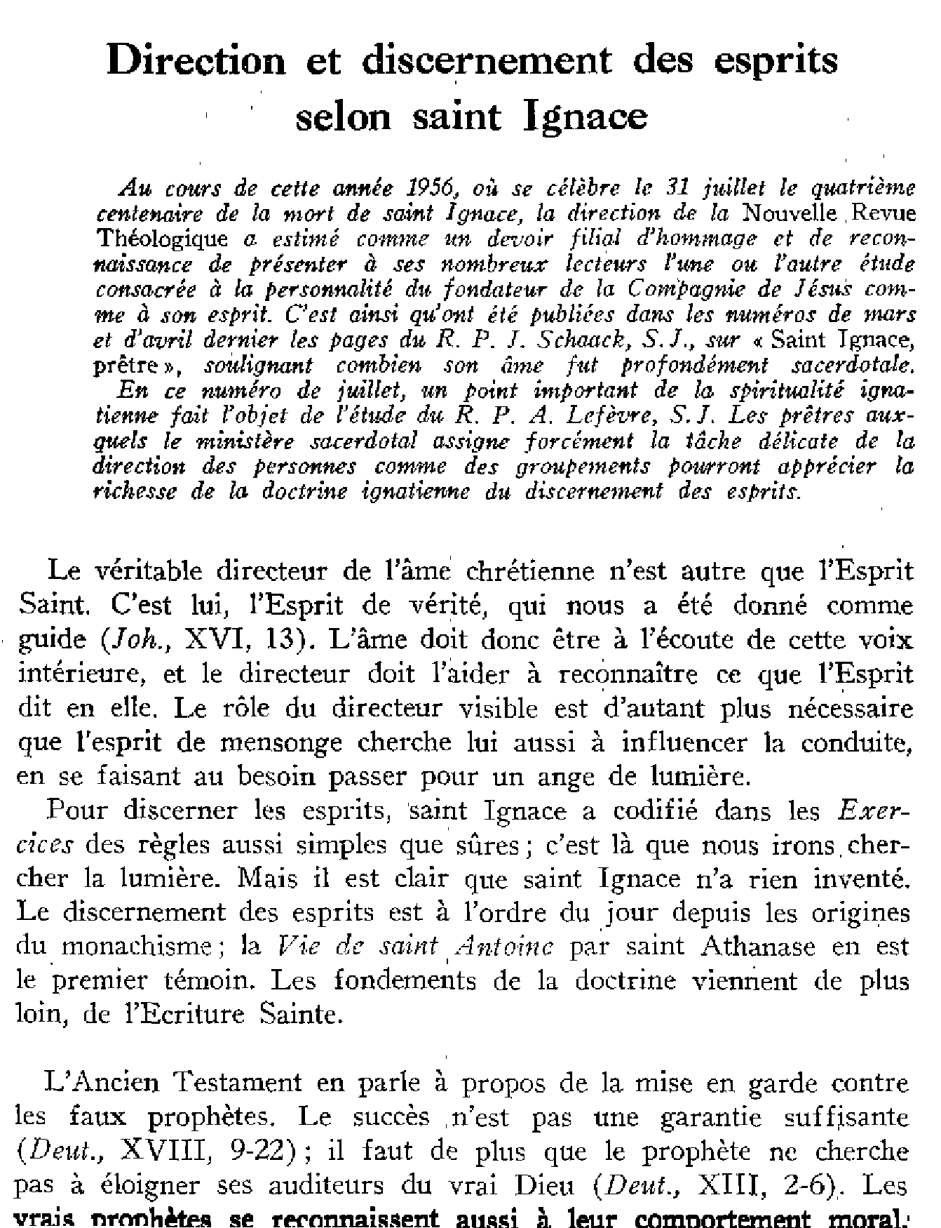 Direction et discernement des esprits selon saint Ignace
