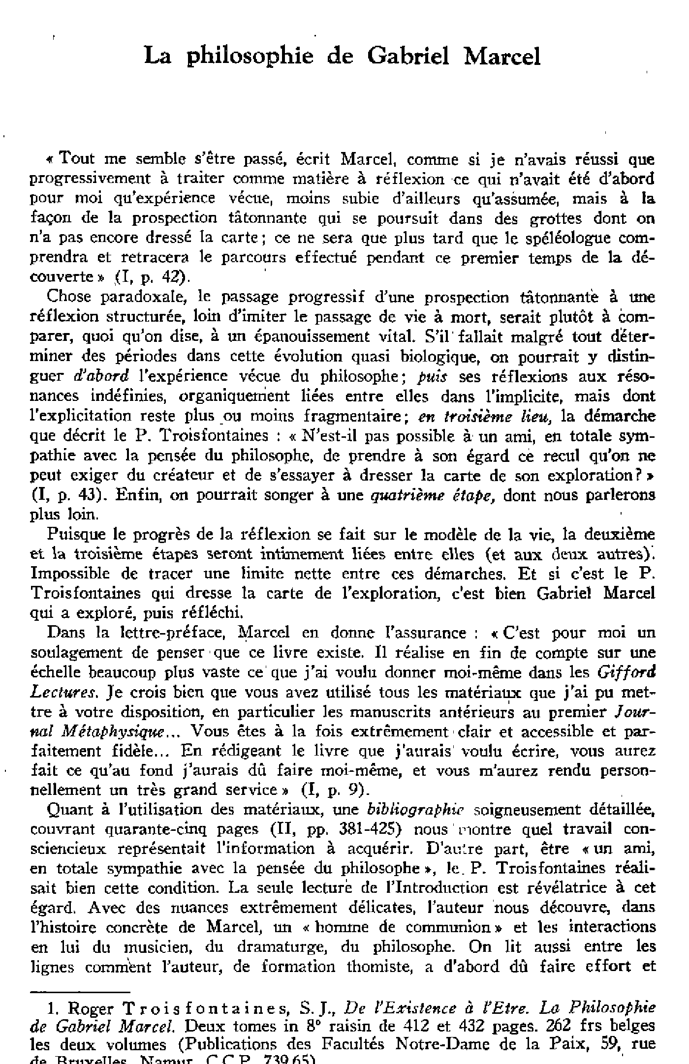 La philosophie de Gabriel Marcel