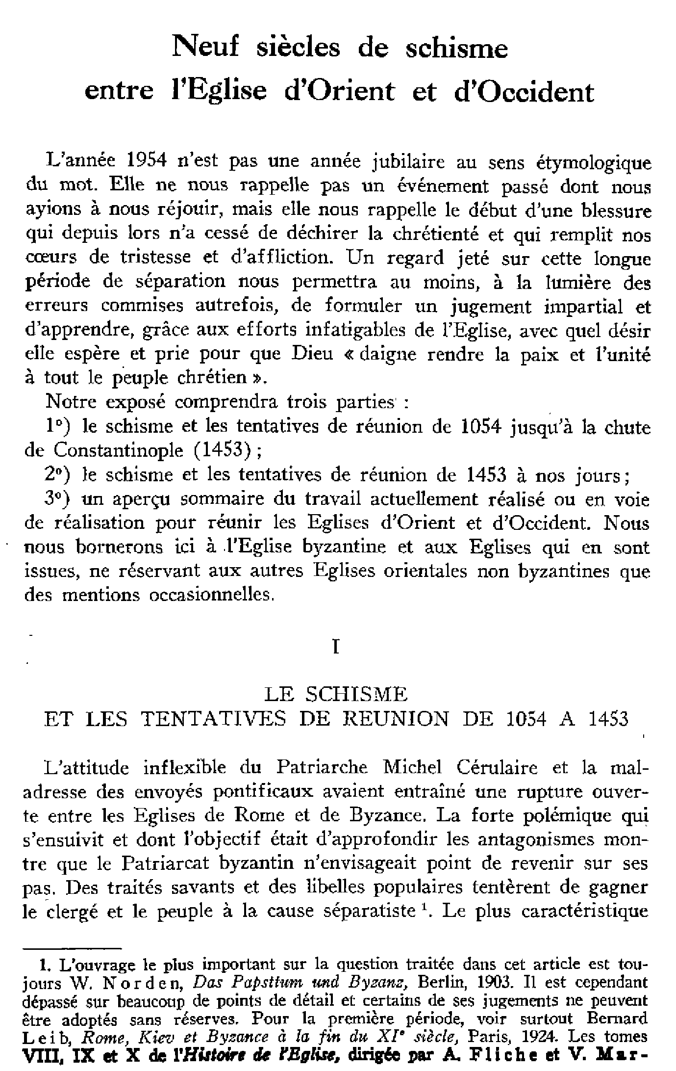 Neuf siècles de schisme entre l'Église d'Orient et d'Occident