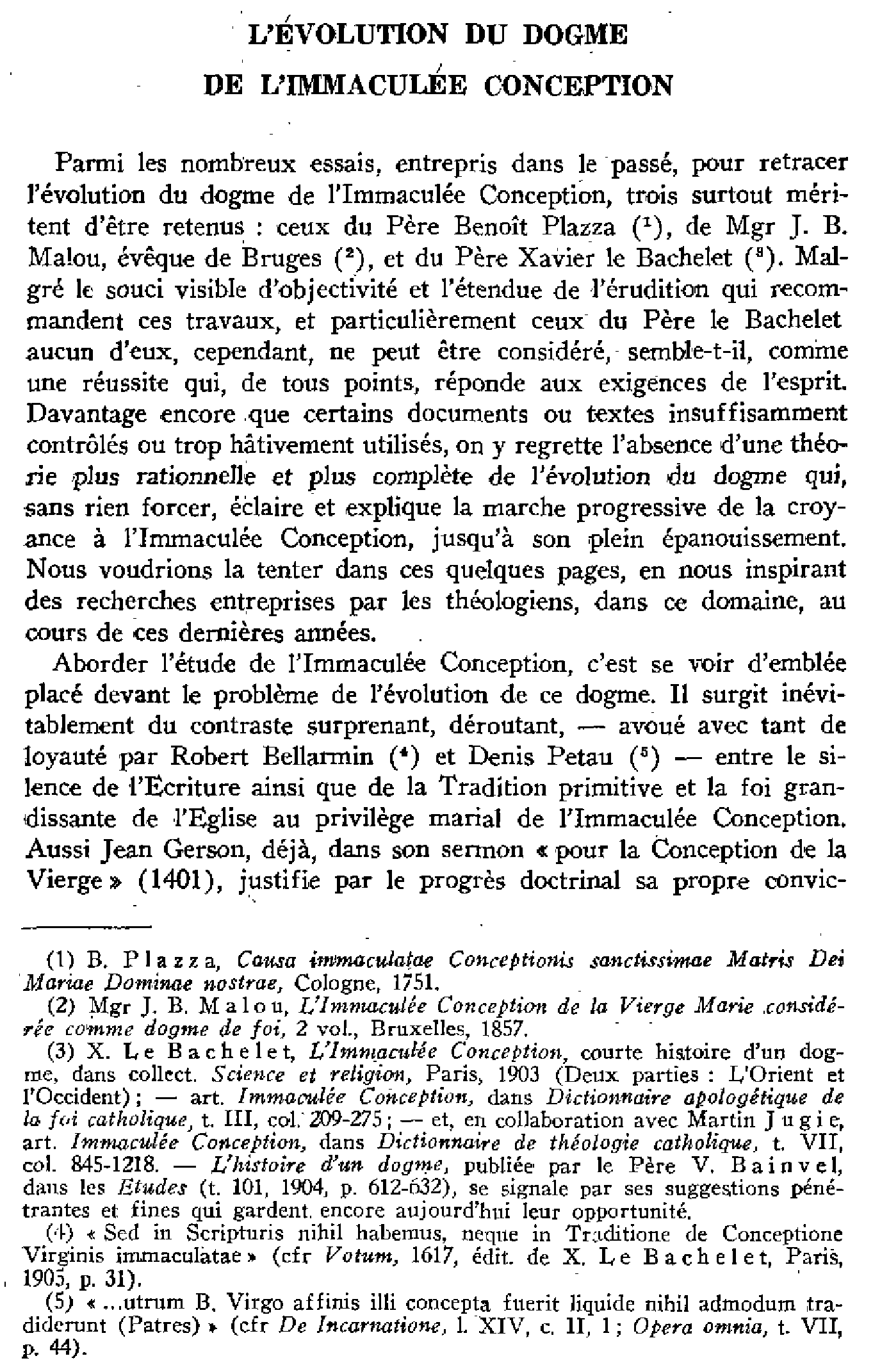 L'évolution du dogme de l'Immaculée Conception