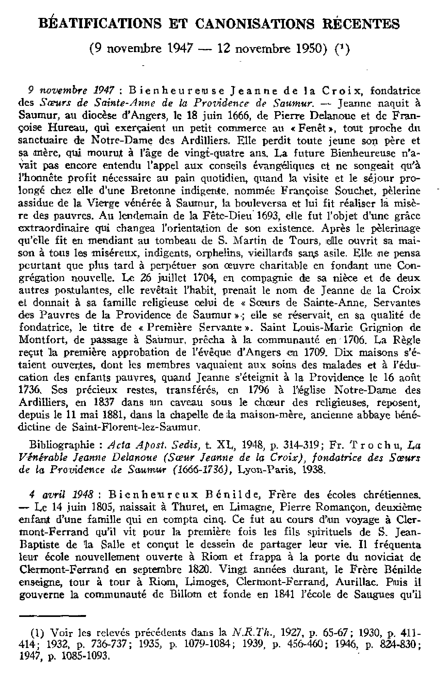 Béatifications et canonisations récentes