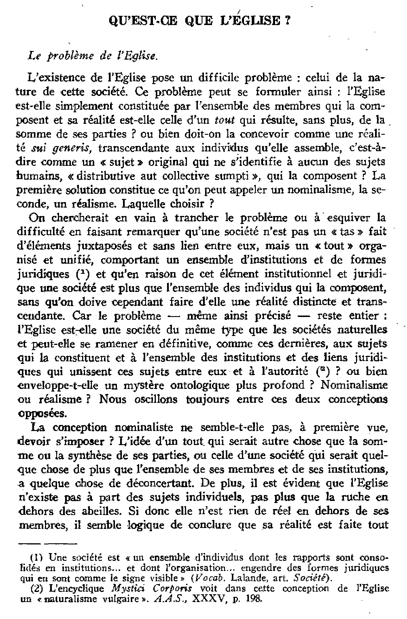 Qu'est-ce que l'Église ?