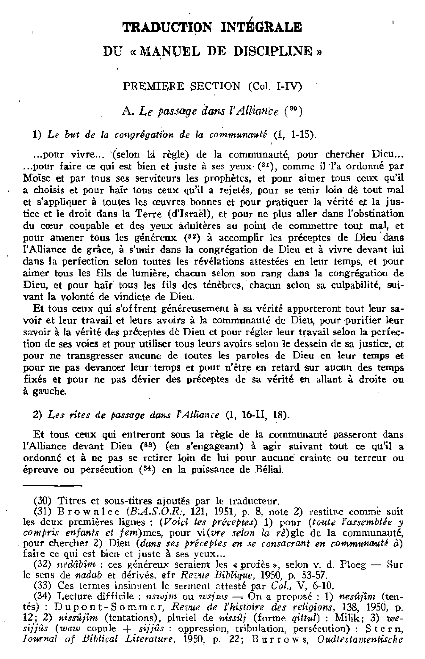 Traduction intégrale du « Manuel de discipline »