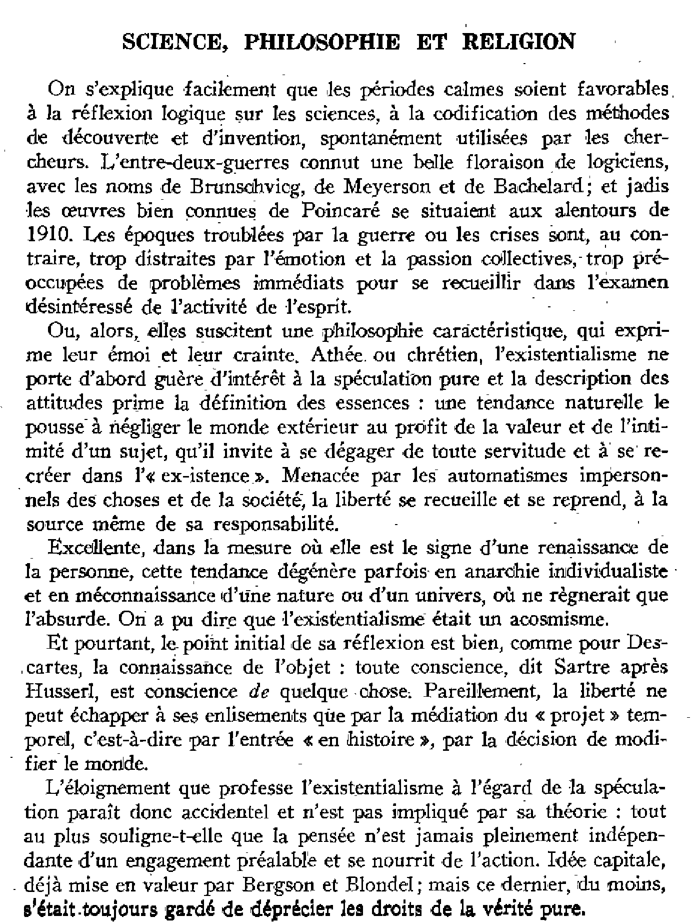 Science, philosophie et religion