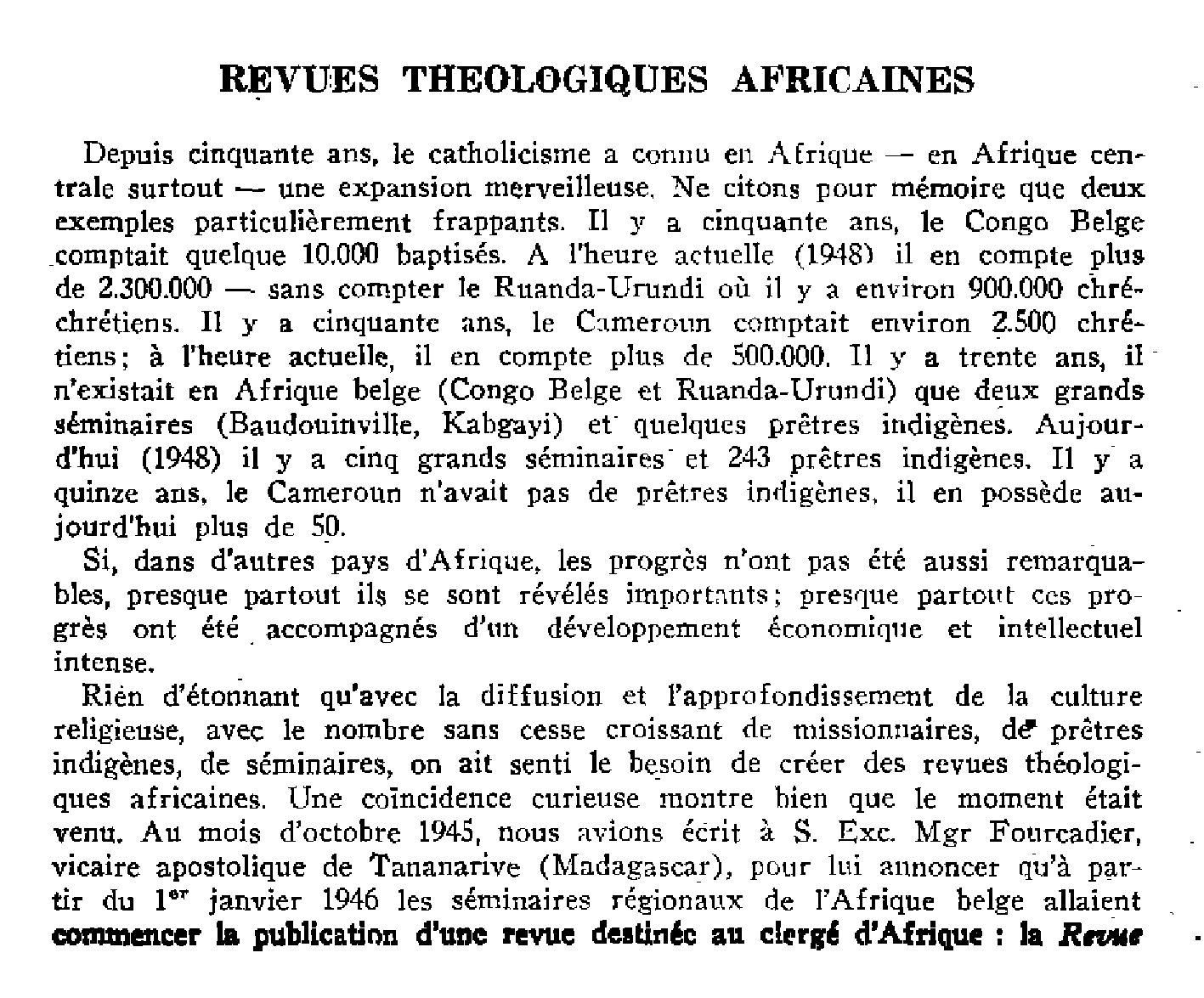 Revues théologiques africaines