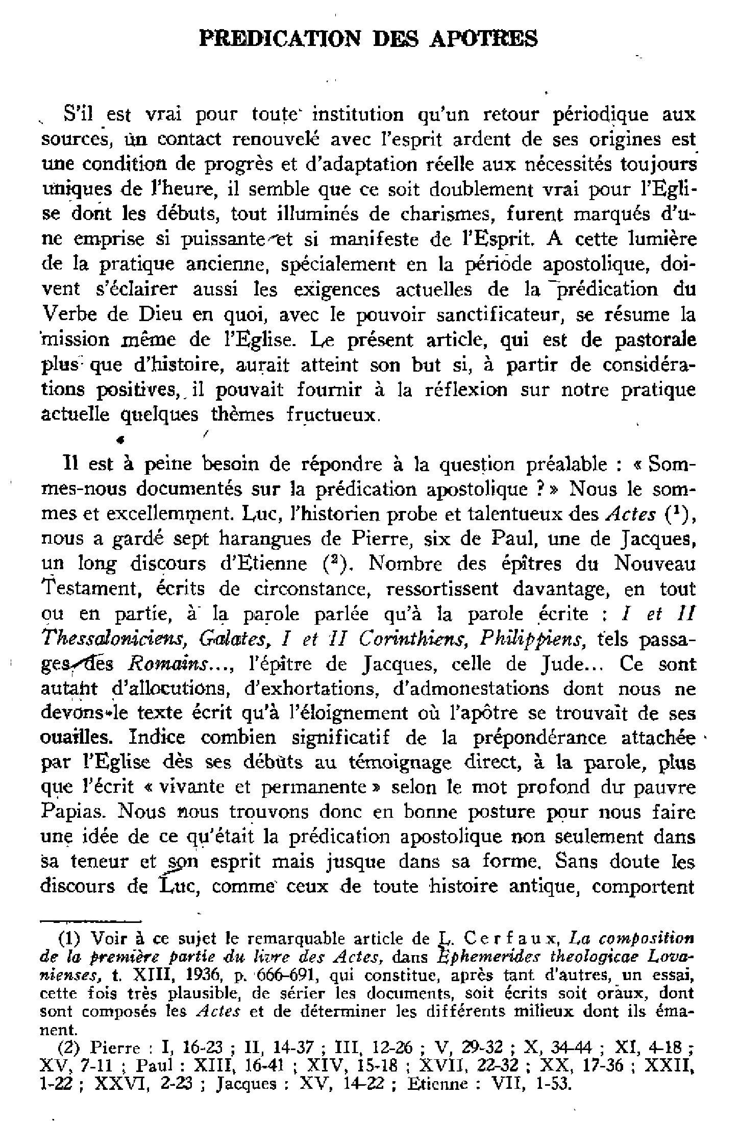 Prédication des apôtres