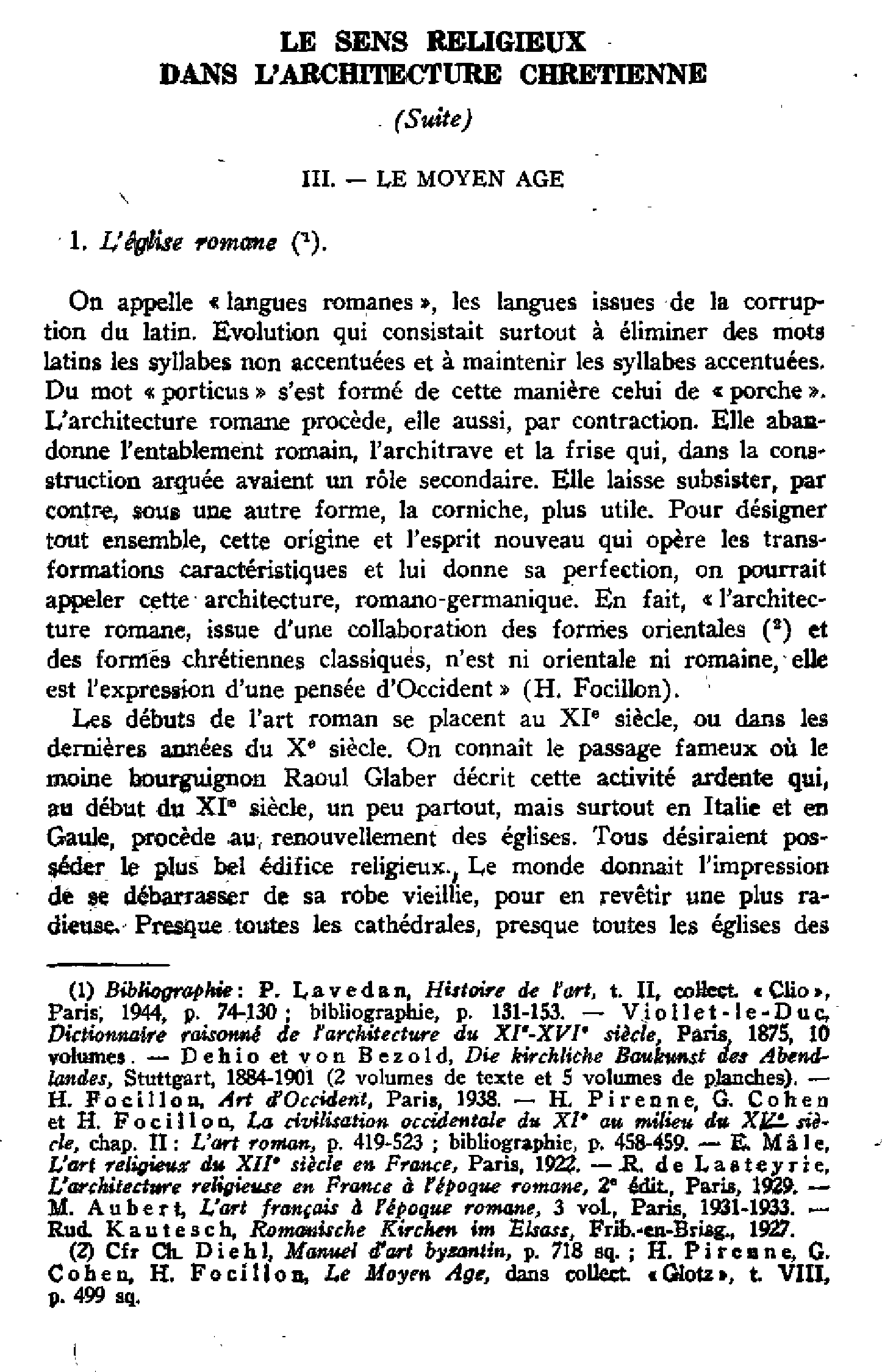 Le sens religieux dans l'architecture chrétienne (Suite)