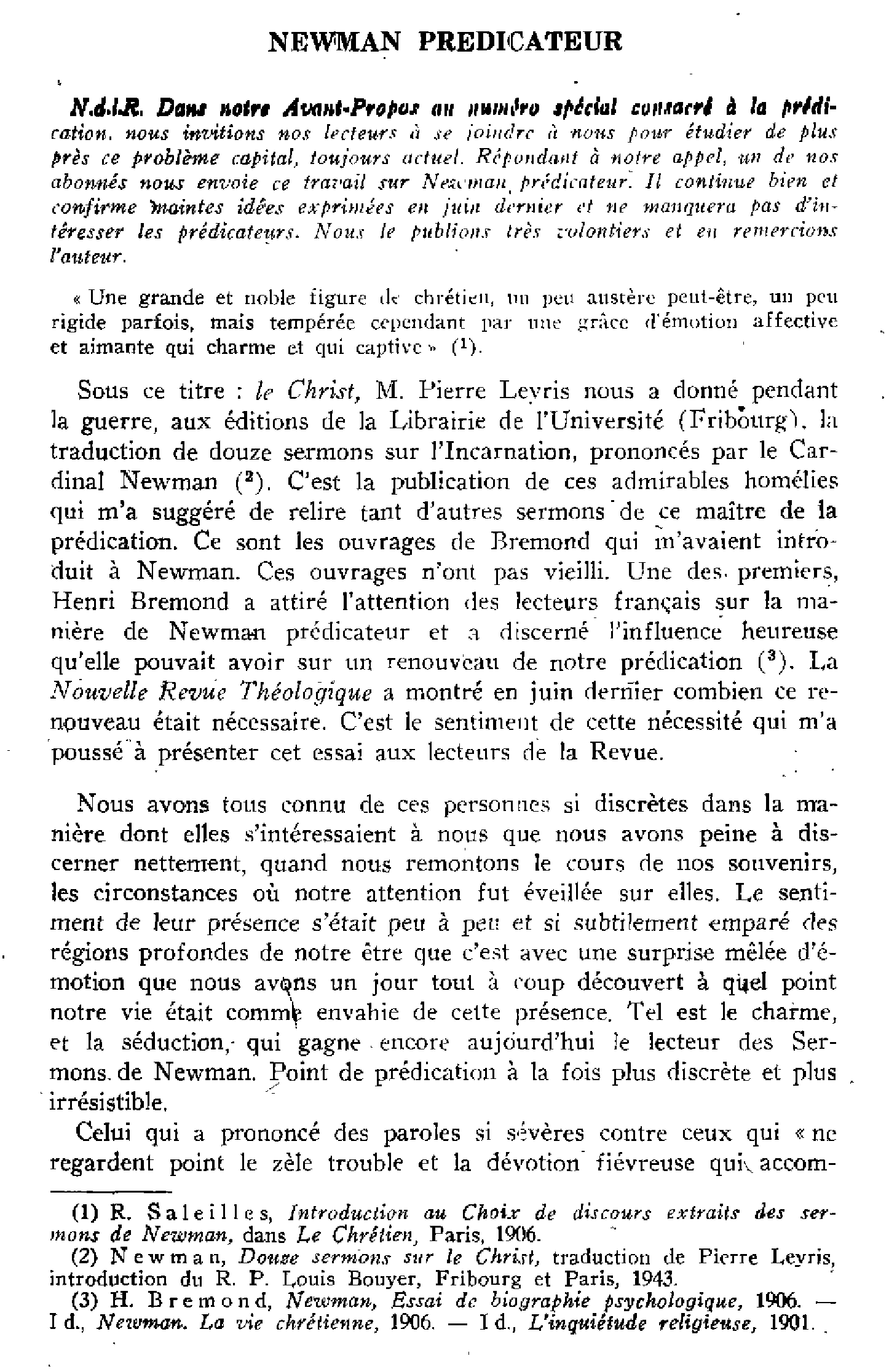 Newman prédicateur