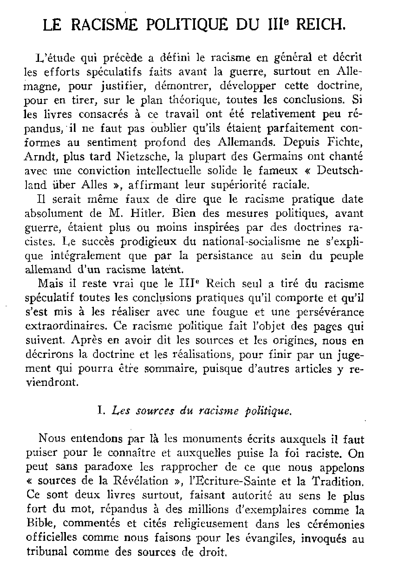Le racisme politique du IIIe Reich