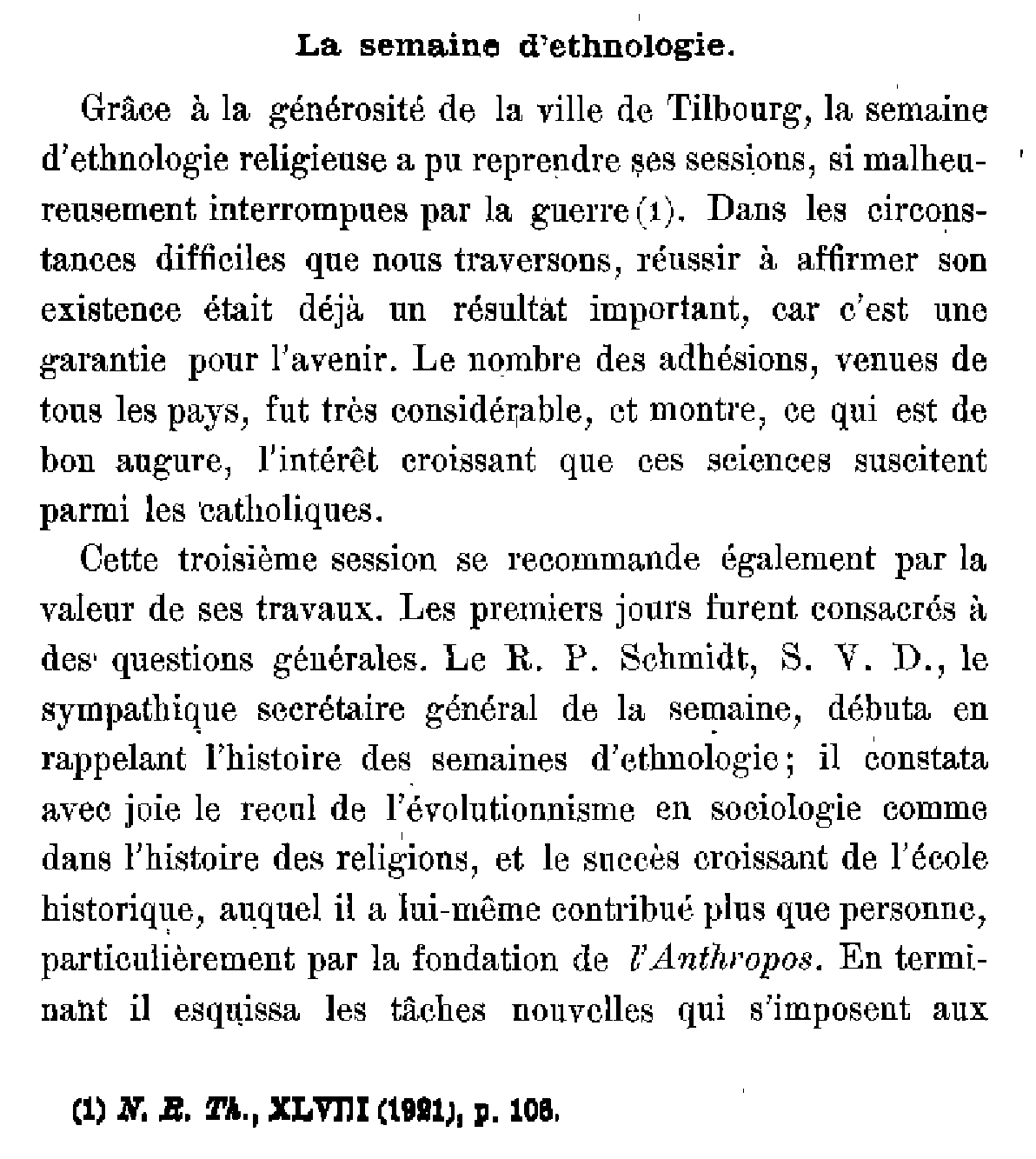 La semaine d'ethnologie