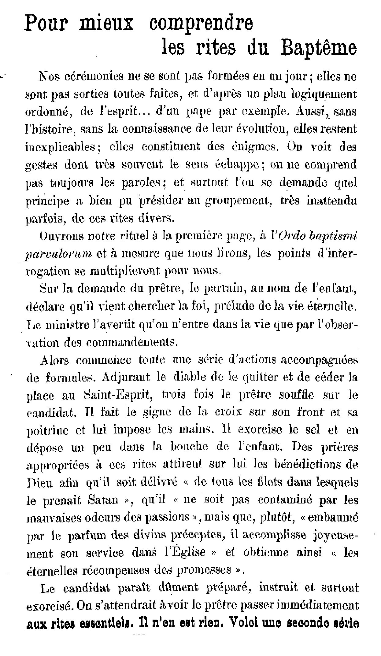Pour mieux comprendre les rites du baptême