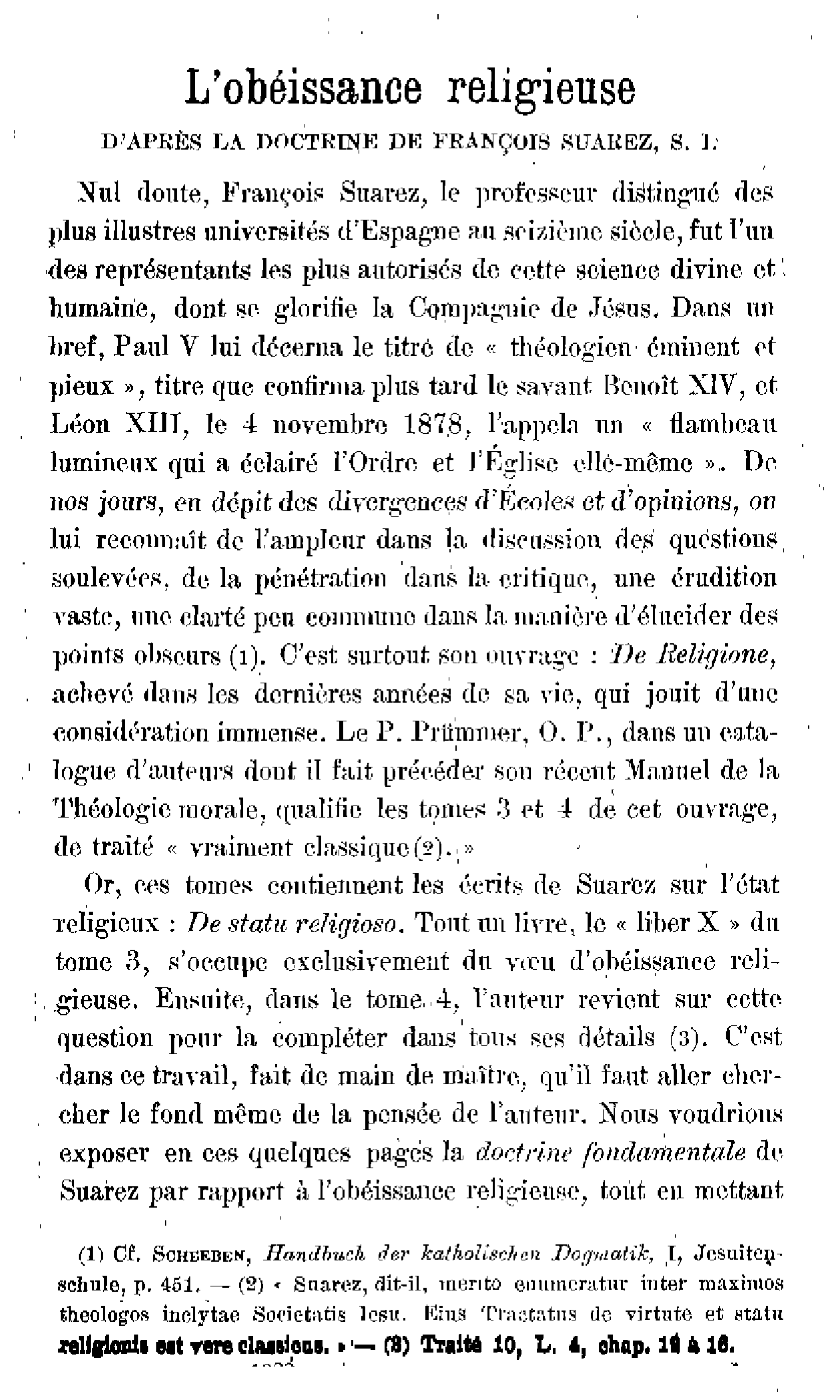 L'obéissance religieuse