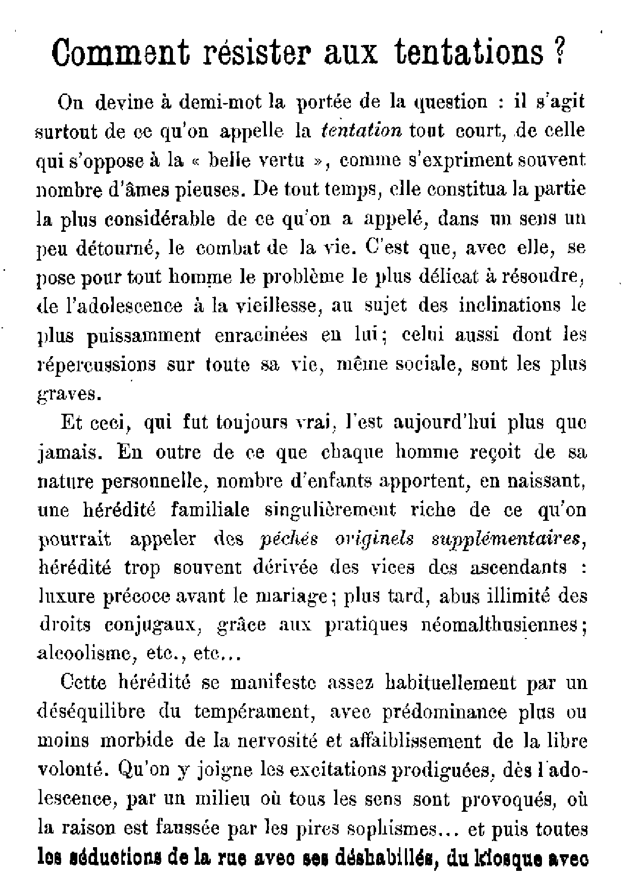 Comment résister aux tentations