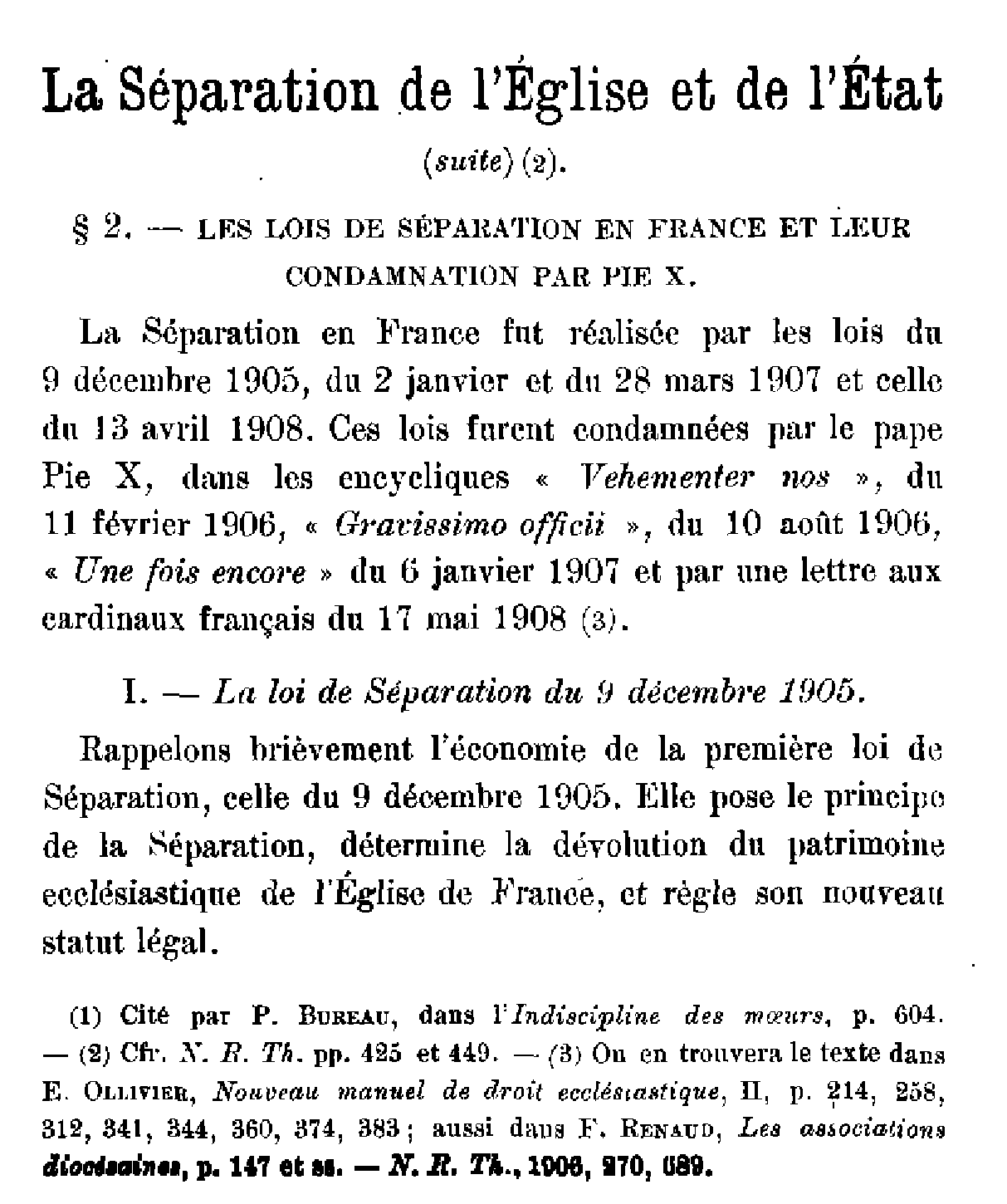 La Séparation de l'Eglise et de l'Etat (3)