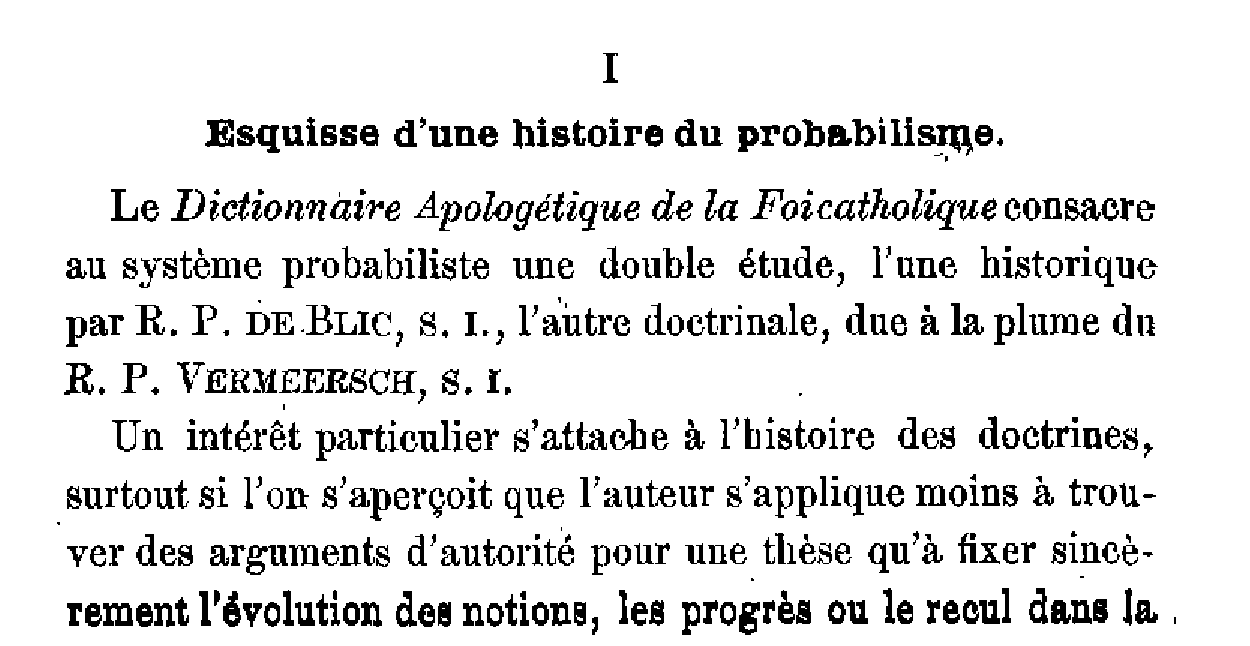 Esquisse d'une histoire du probabilisme