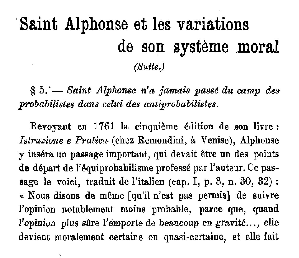 Saint Alphonse et les variations de son système moral (2)