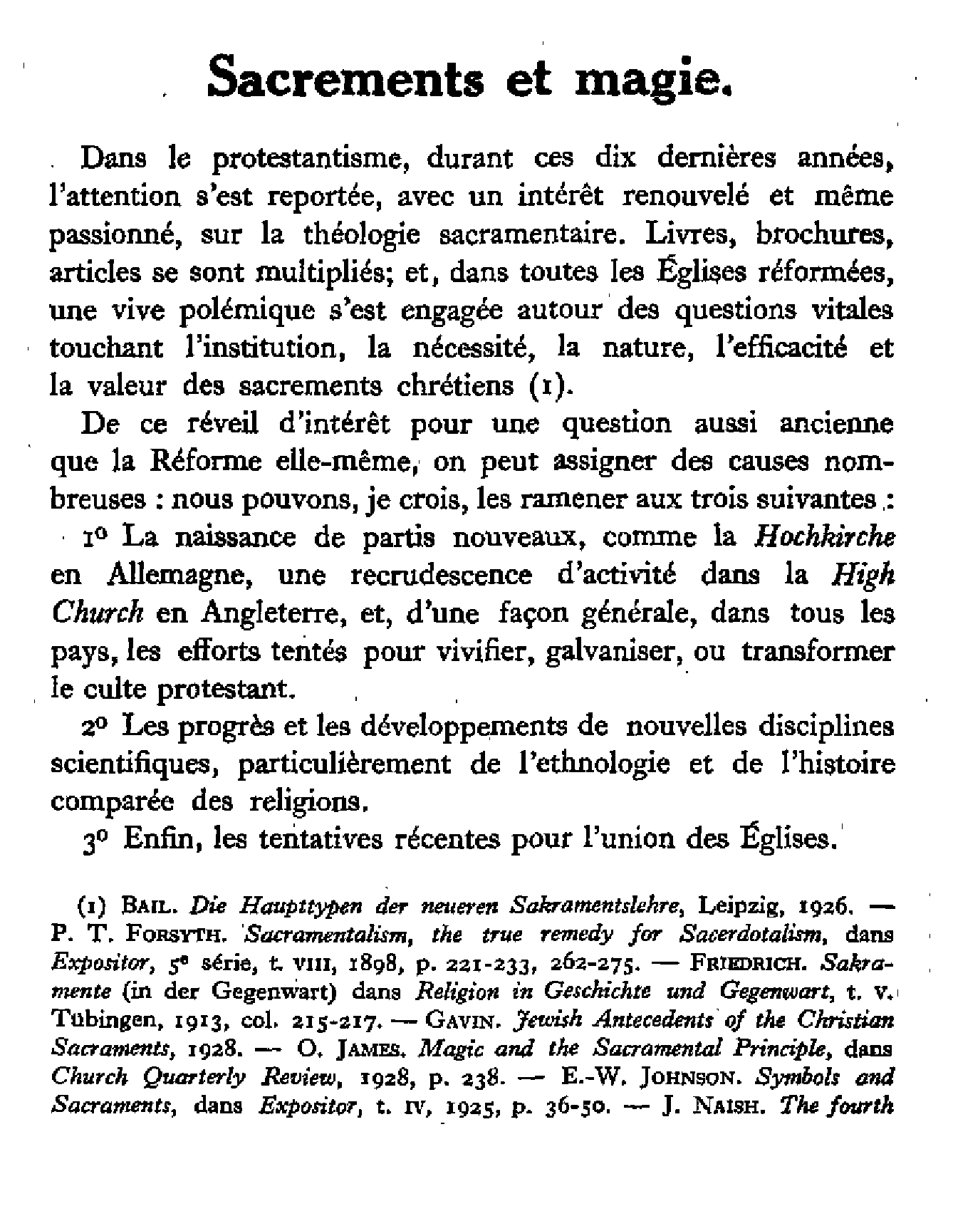 Sacrements et magie