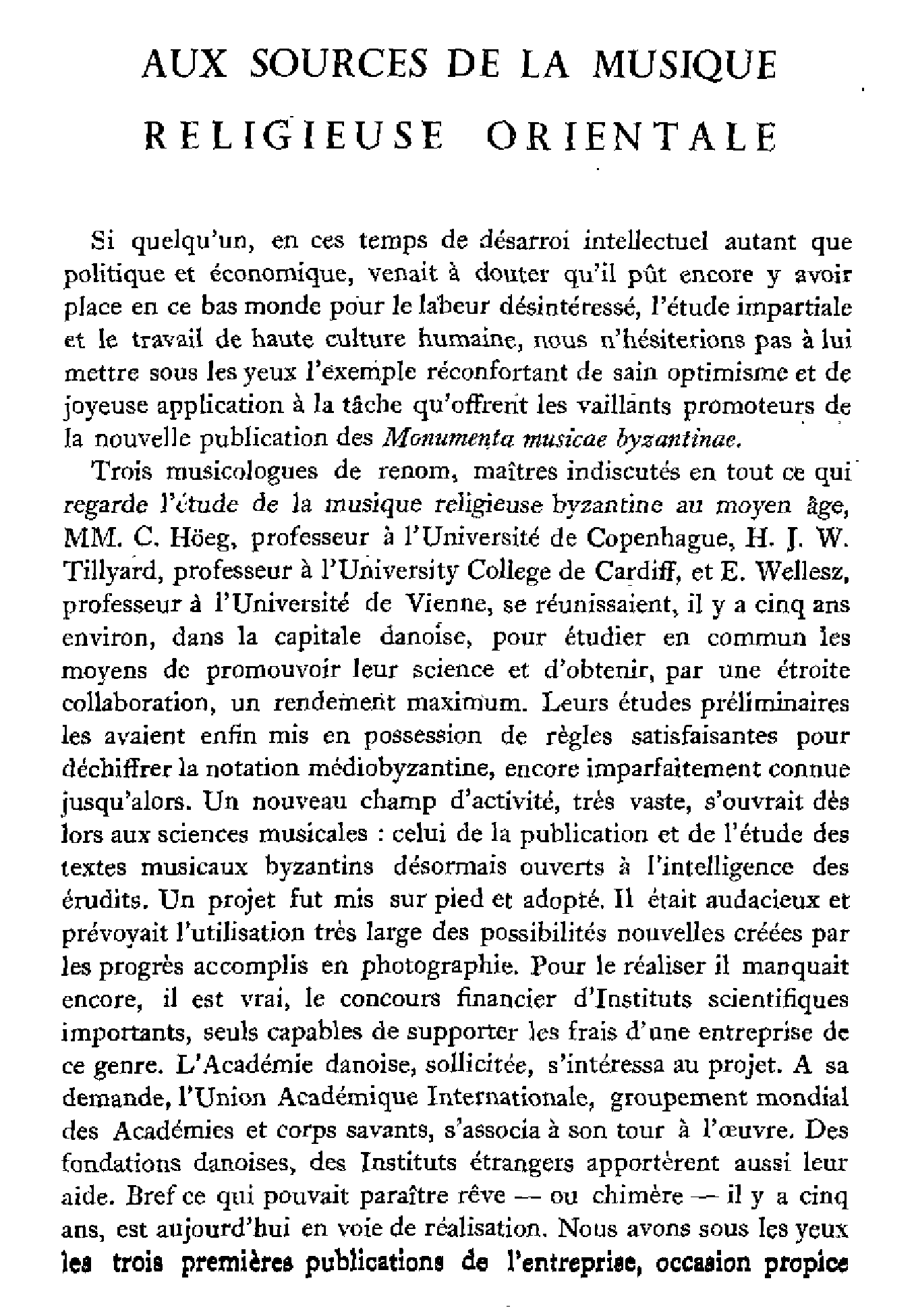 Aux sources de la musique religieuse orientale