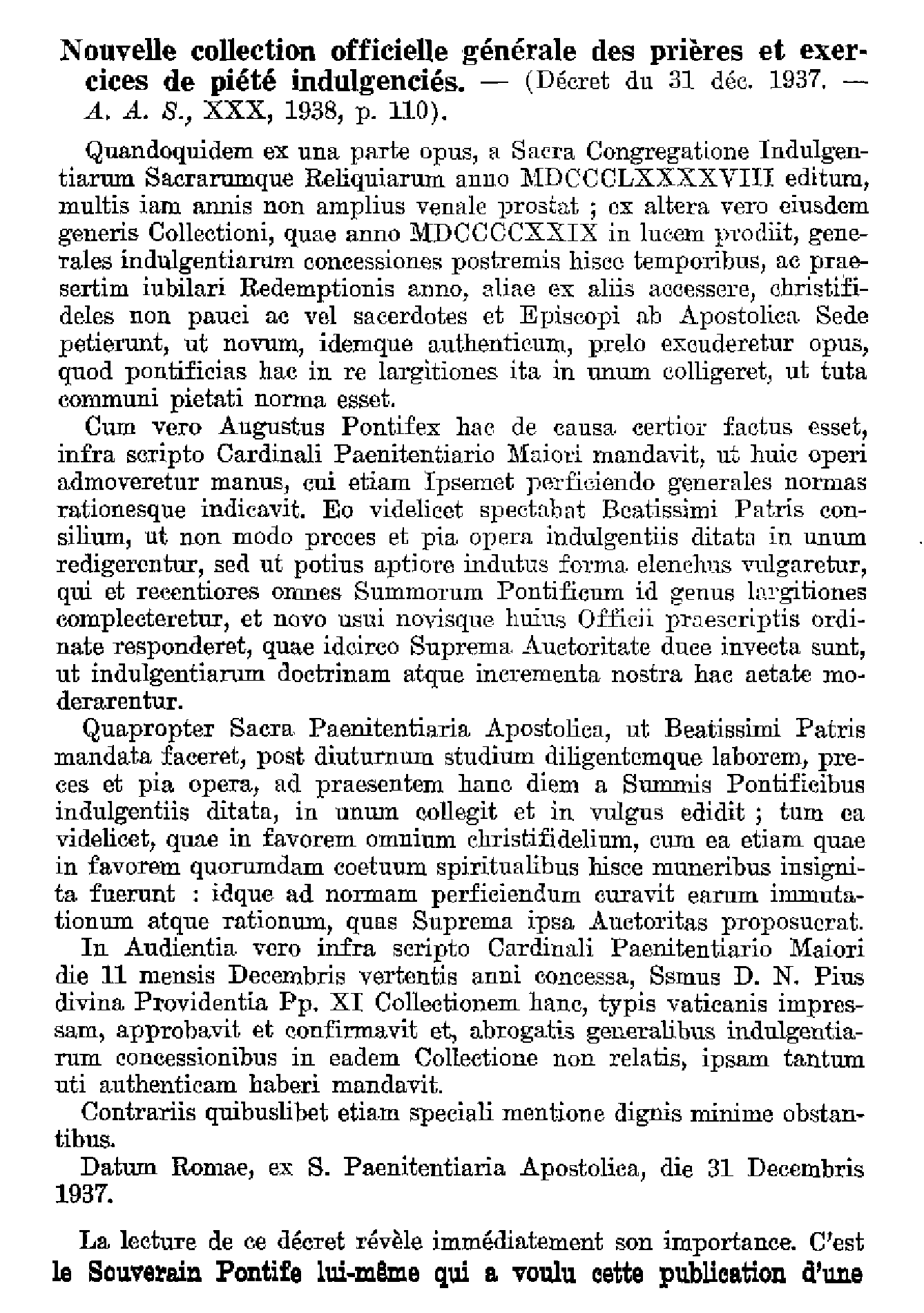 S. Pénitencerie. Nouvelle collection officielle générale des prières et exercices de piété indulgenciés.