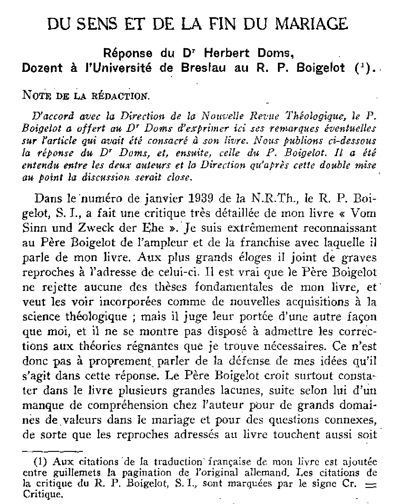 Du sens et de la fin du mariage