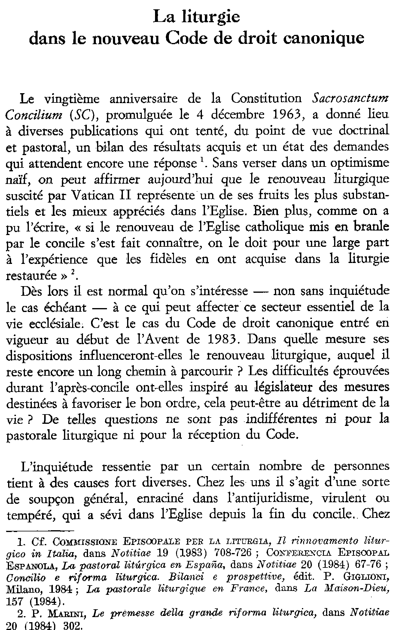 La liturgie dans le nouveau Code de droit canonique