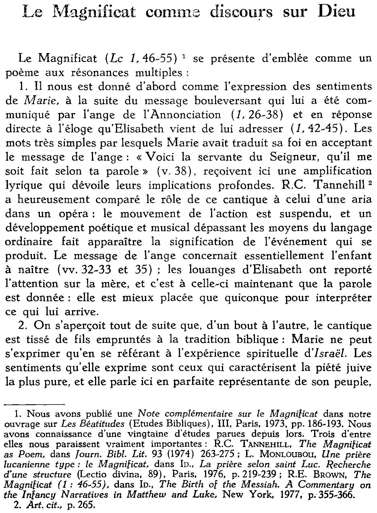 Le Magnificat comme discours sur Dieu