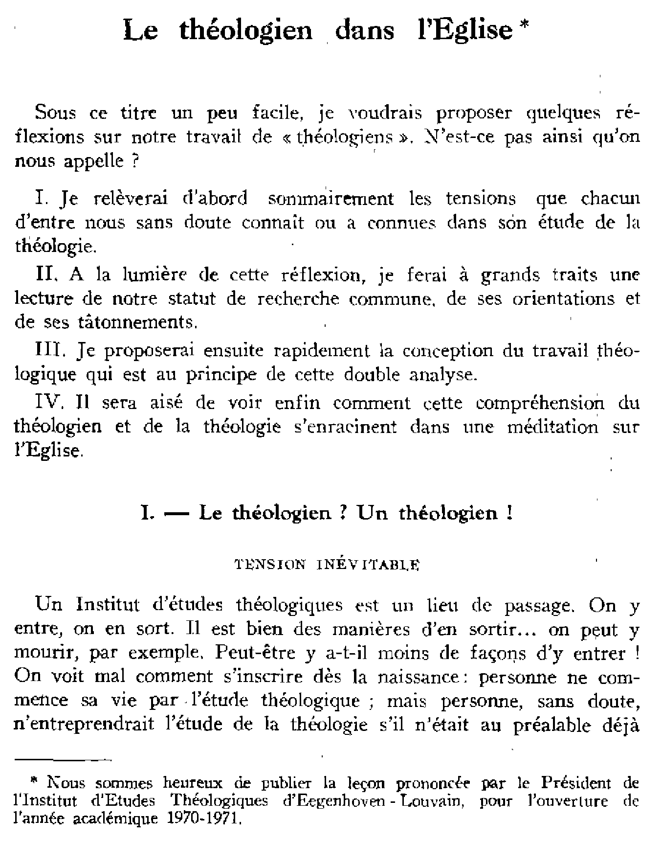 Le théologie dans l'Église