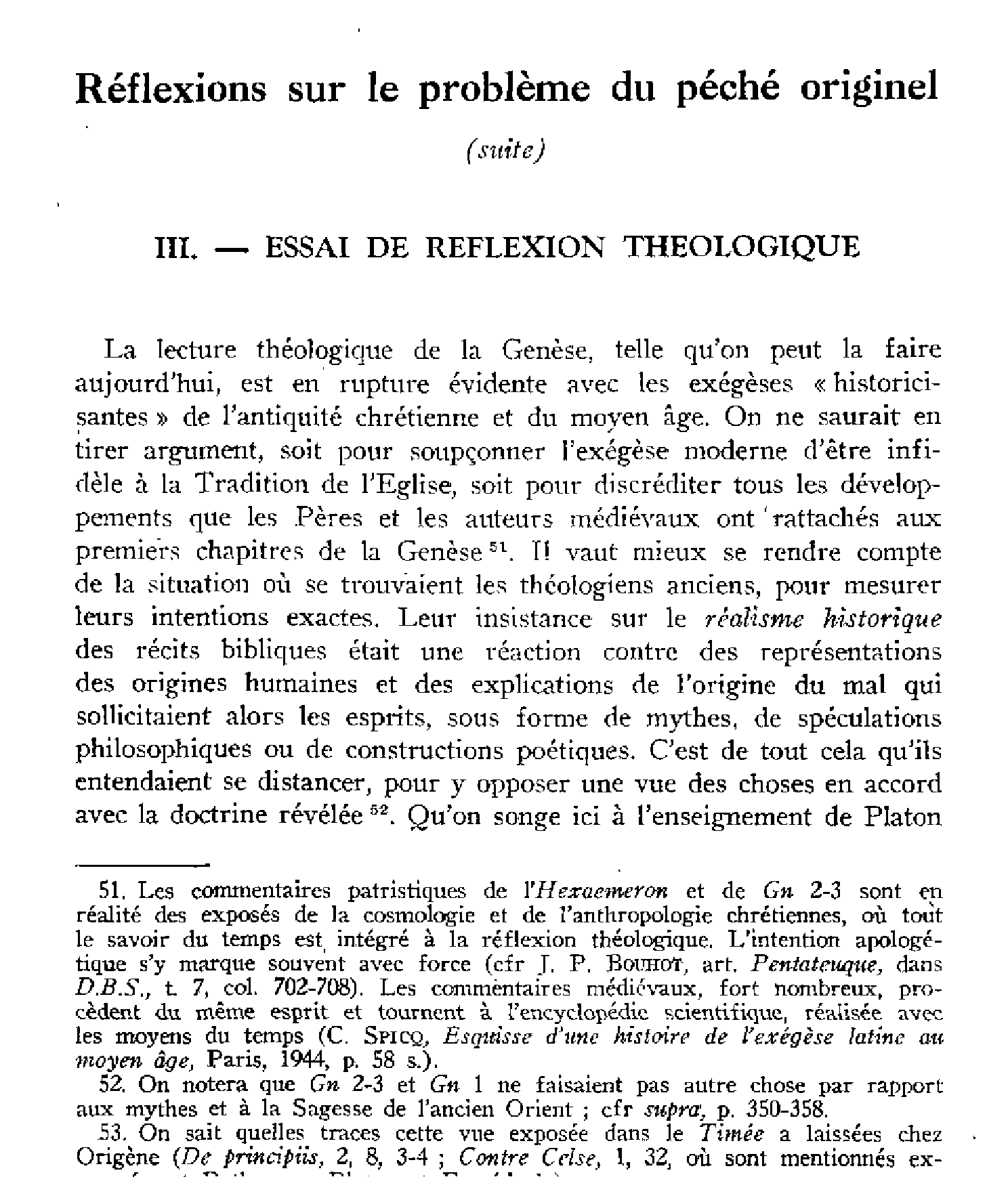 Réflexion sur le problème du péché originel (suite)