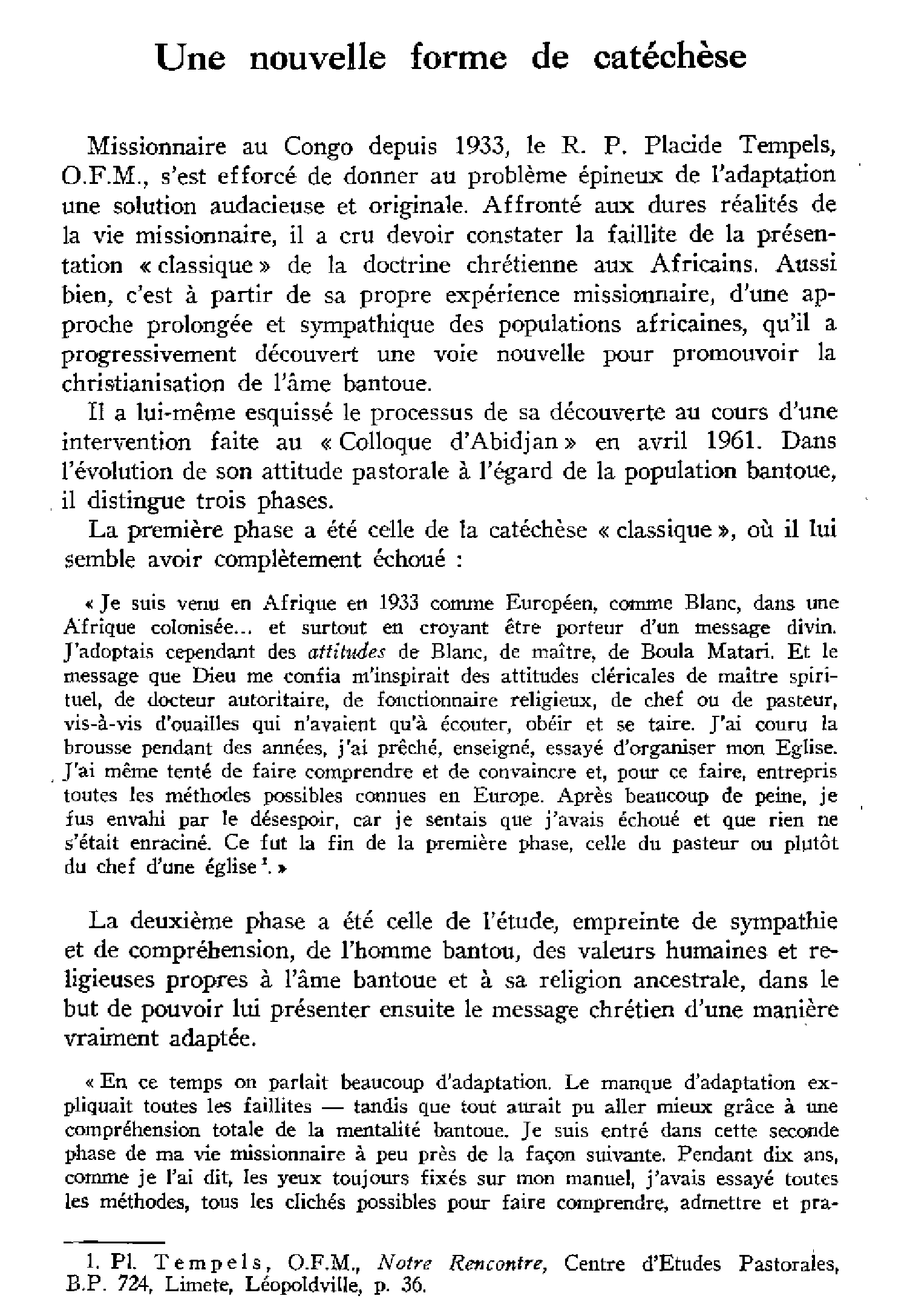 Une nouvelle forme de catéchèse