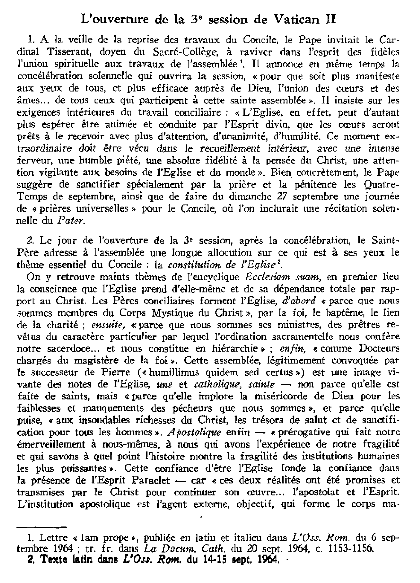 À travers les discours et allocutions du Pape