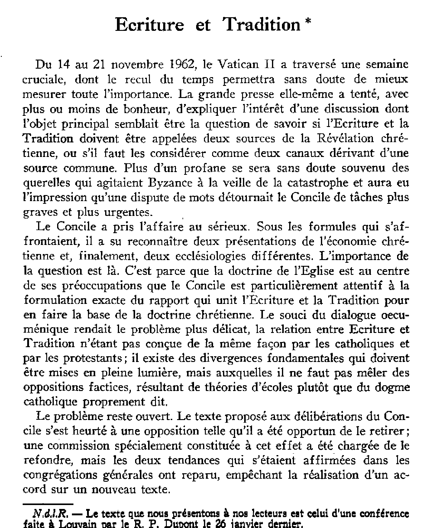 Écriture et tradition (à suivre)