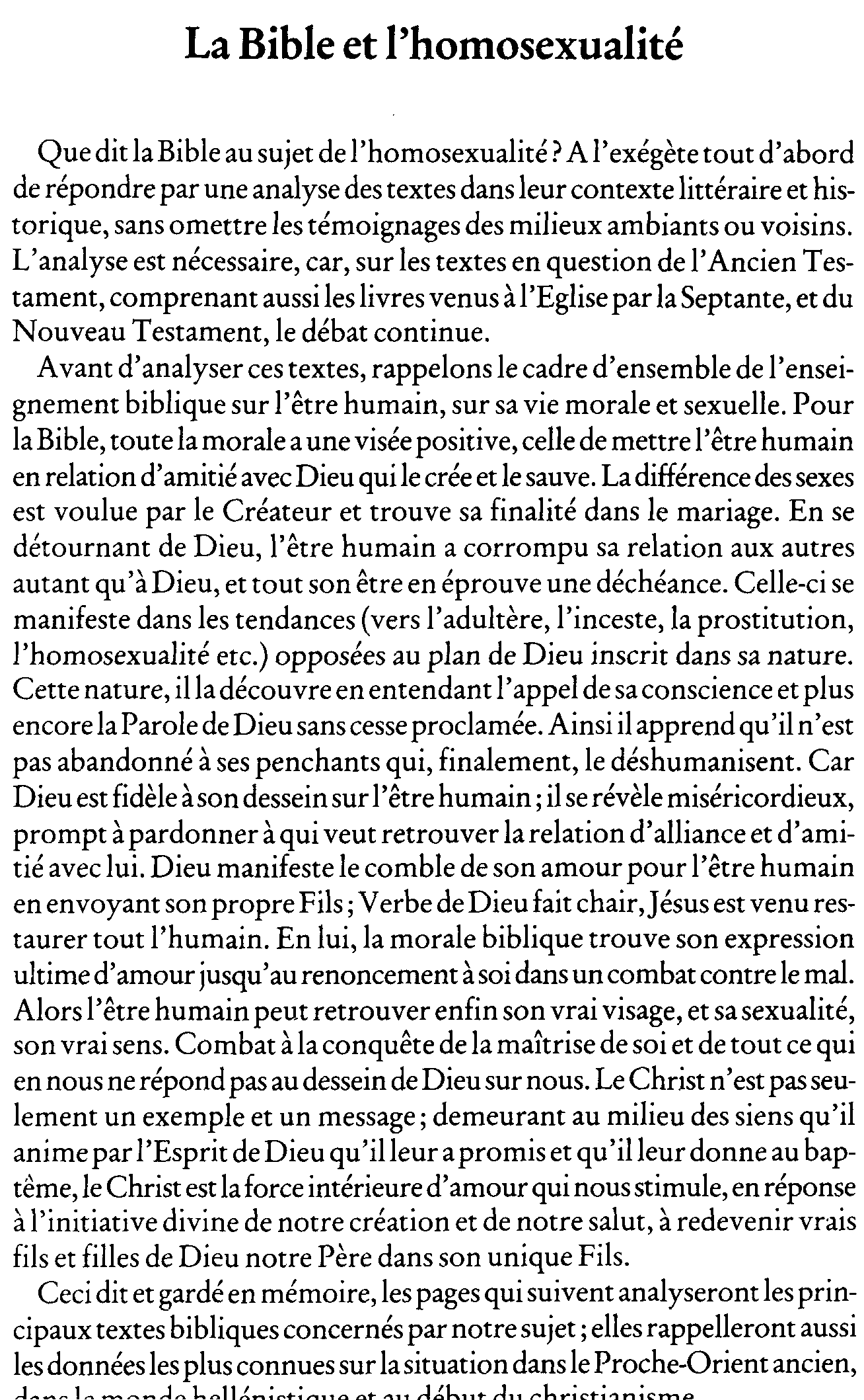 La Bible et l'homosexualité