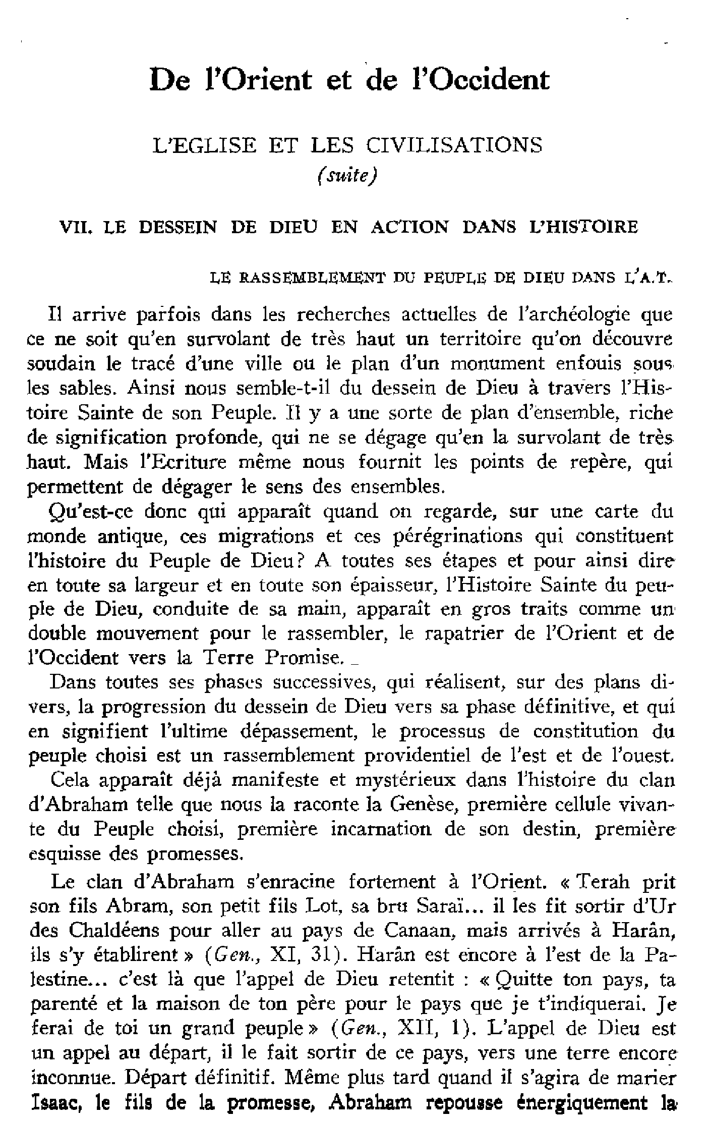 De l'Orient à l'Occident (II)