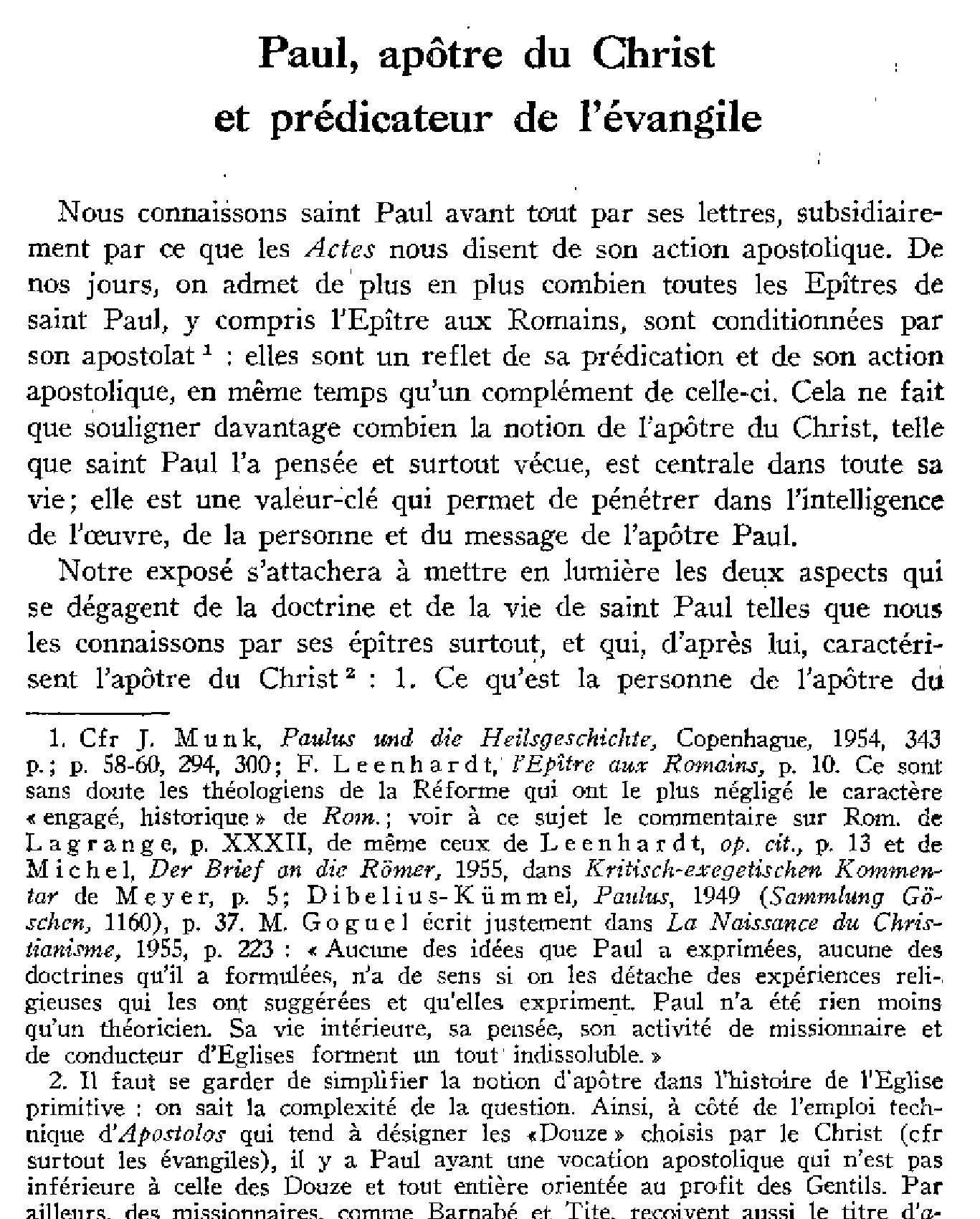 Paul, apôtre du Christ et prédicateur de l'évangile