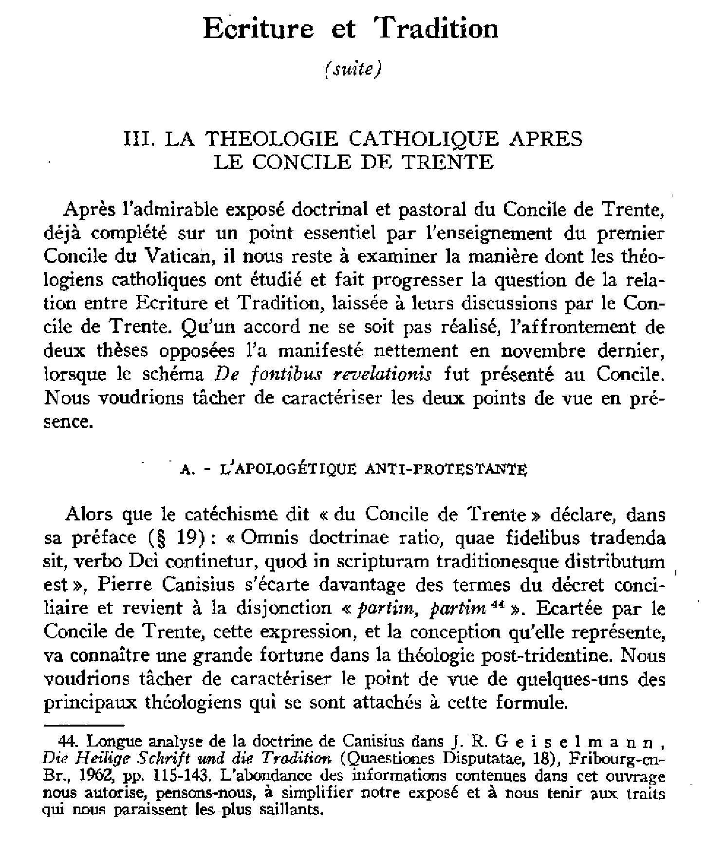 Écriture et Tradition (suite)