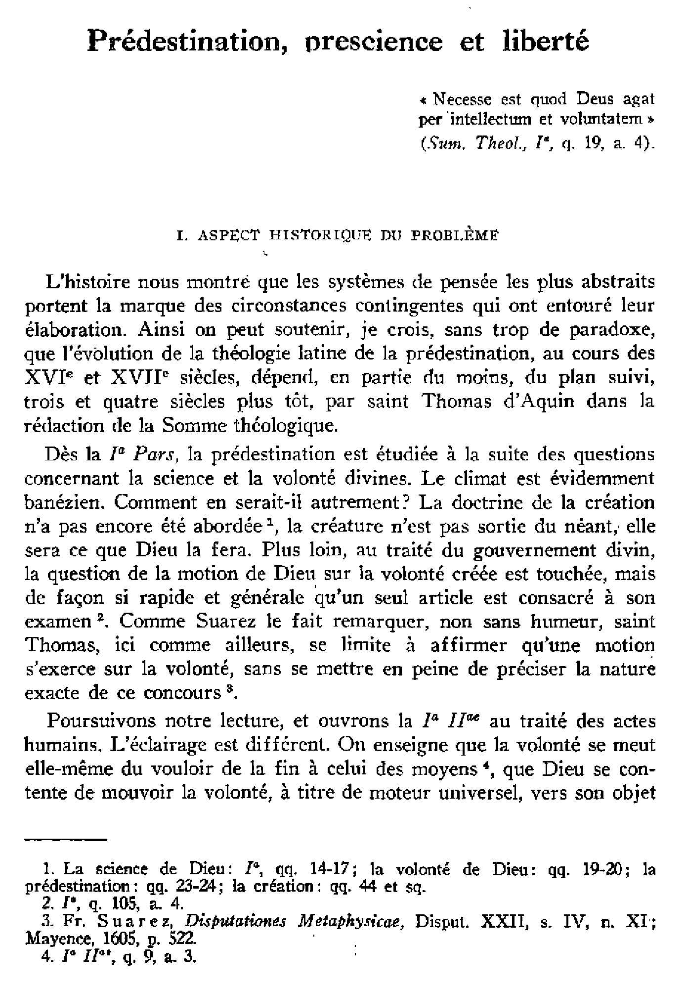 Prédestination, prescience et liberté