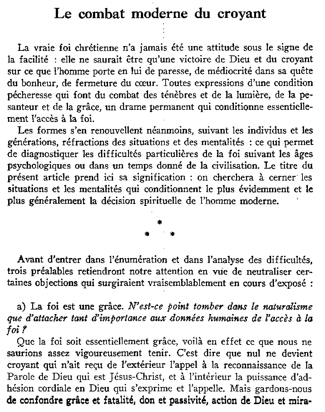 Le combat moderne du croyant