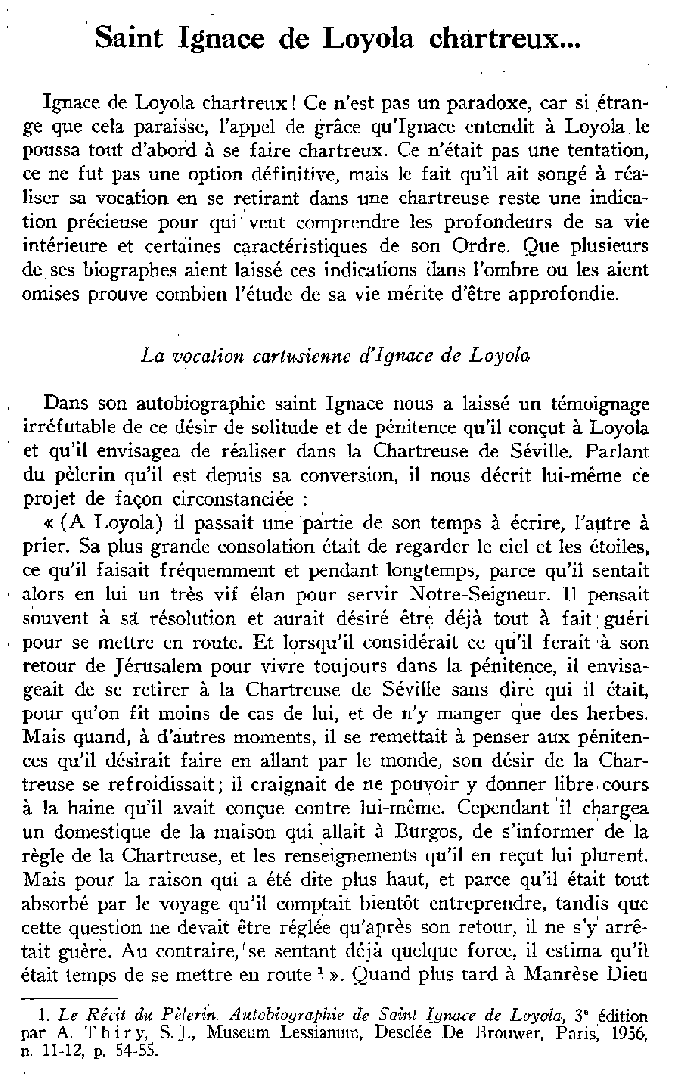 Saint Ignace de Loyola chartreux…