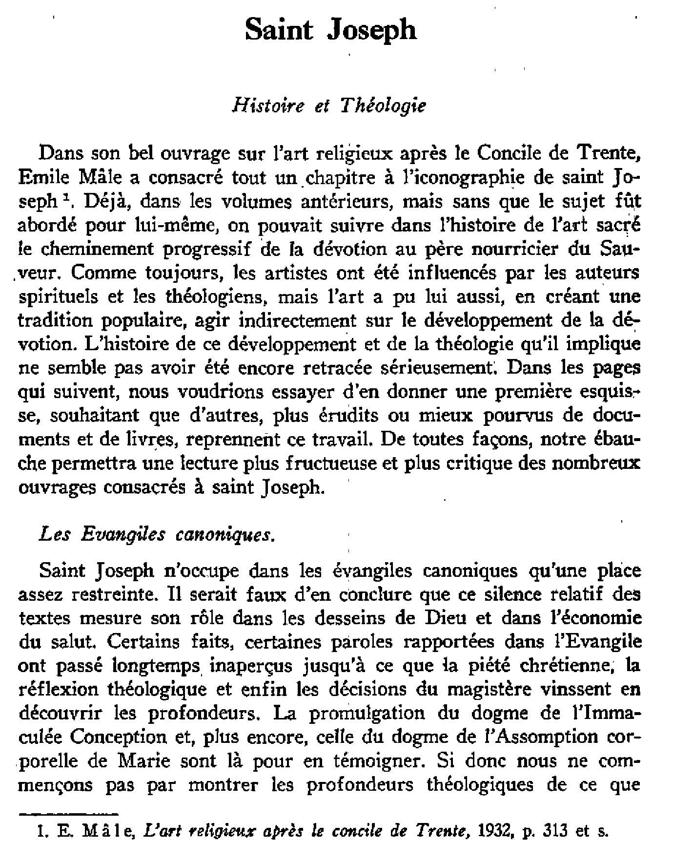 Saint Joseph. Histoire et Théologie