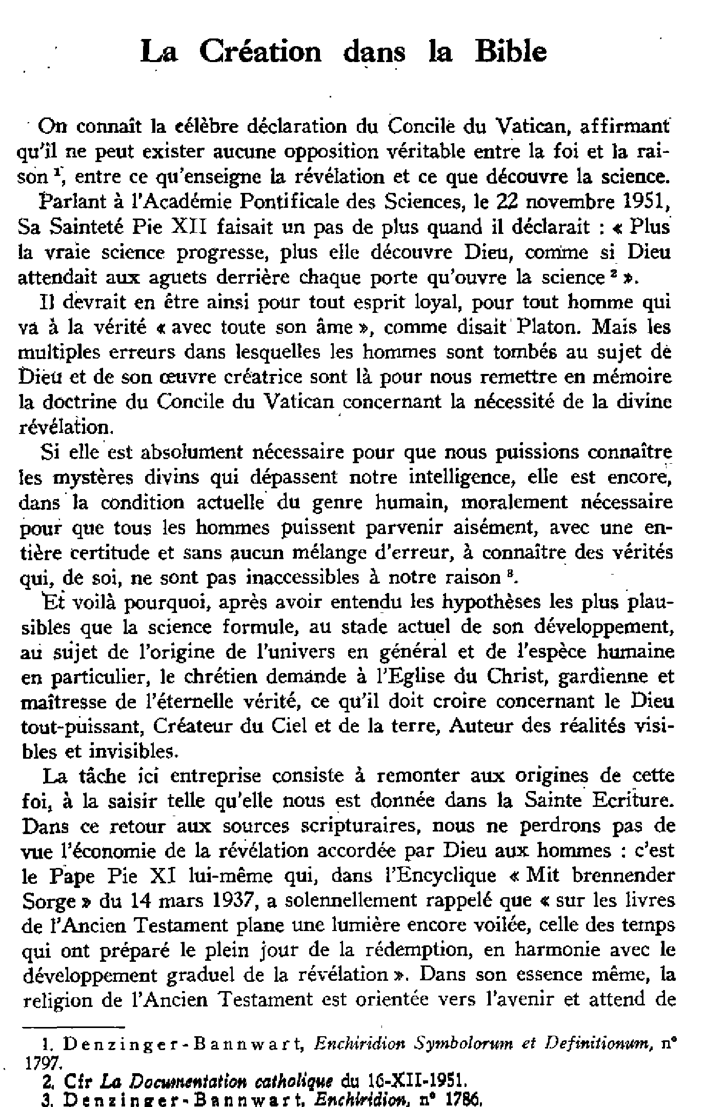 La Création dans la Bible